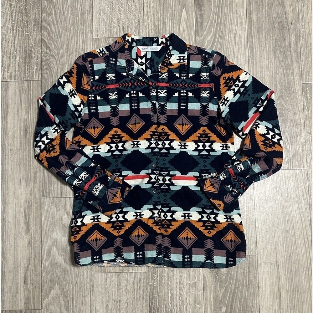 Woolrich Womens Aztec Southwest Long Sleeve Cotton Button Up Shirt Sz Small